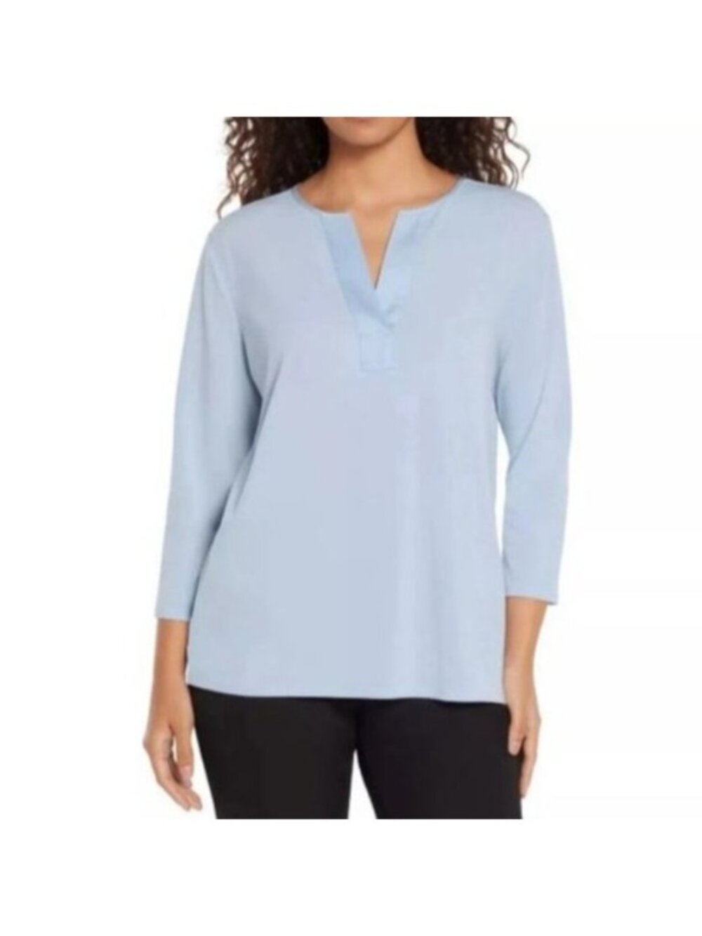 Banana Republic Long Sleeve Vneck Shirt Blouse Small‎ Light Blue New WOT